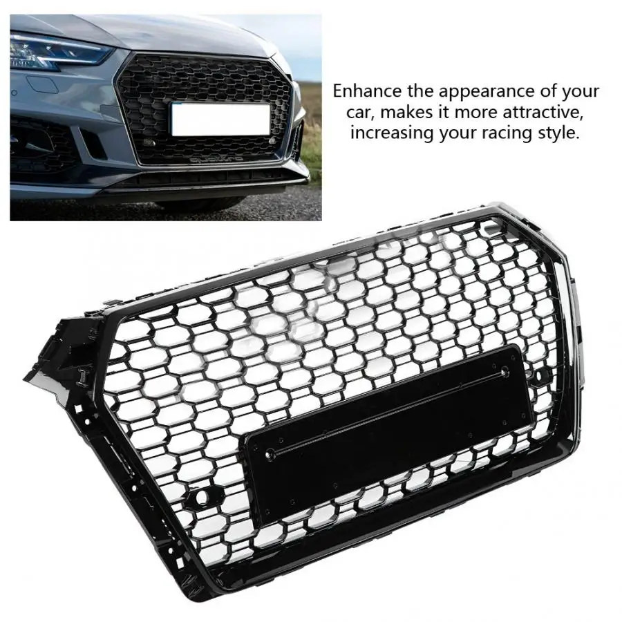 Автомобильный бампер решетка Передняя Спортивная Шестигранная сетка черный