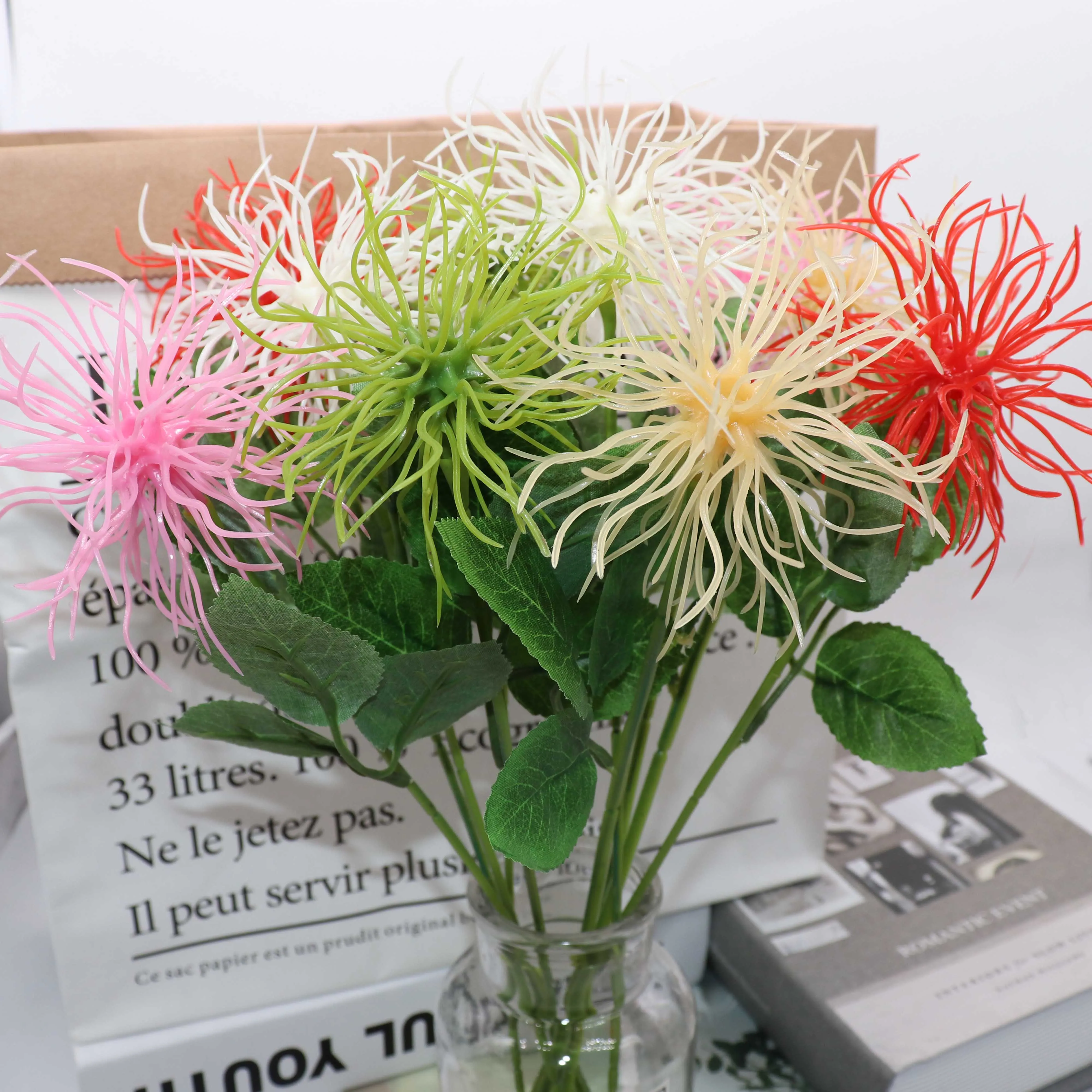 Новинка 5 шт. искусственное блестящее растение с имитацией морского урчина новый