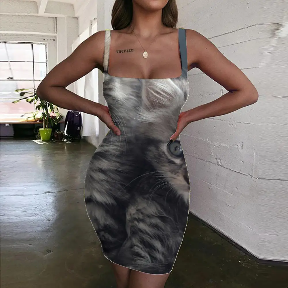 

Giyu Brand Cat Dress Women Animal Vestido Sexy Love Bodycon Dress Novelty Ladies Dresses Womens Clothing Party New Boho Fashion
