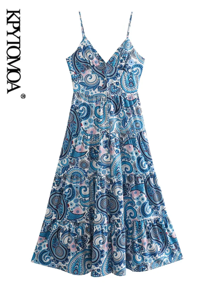 

KPYTOMOA женское модное платье средней длины на пуговицах спереди с принтом пейсли винтажные женские платья с открытой спиной и регулируемыми ...