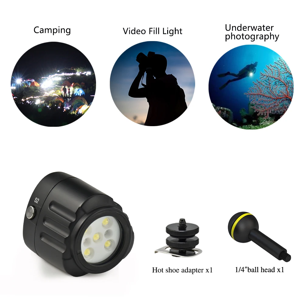 seafrogs sl 18 1000lm waterproof led light 7500k photography studio light for 40m130ft diving photography camera accessories free global shipping