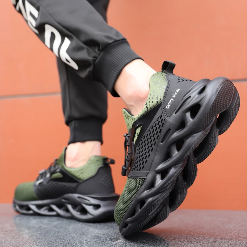 

Men's safety shoes lightweight puncture-proof comfortable work shoes boots outdoor breathable steel toe caps anti-smashing