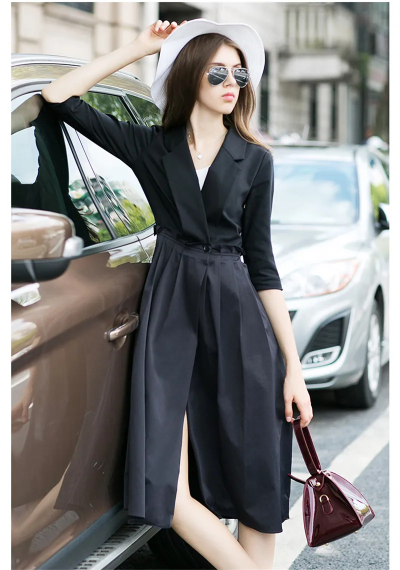 Стильная Осенняя ветровка европейская юбка 2020 женский весенний Тренч пальто