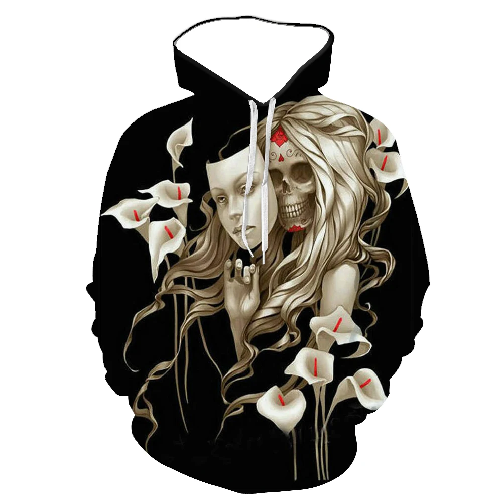 

Spring And Autumn Skull 3d Hooded Sweater/Sweater New Fashion Hooded Winter And Autumn Long Sleeve Street Men And Women
