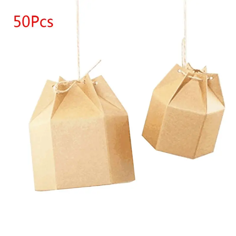 50 шт./упак. Подарочная коробка из крафт-бумаги для конфет креативные