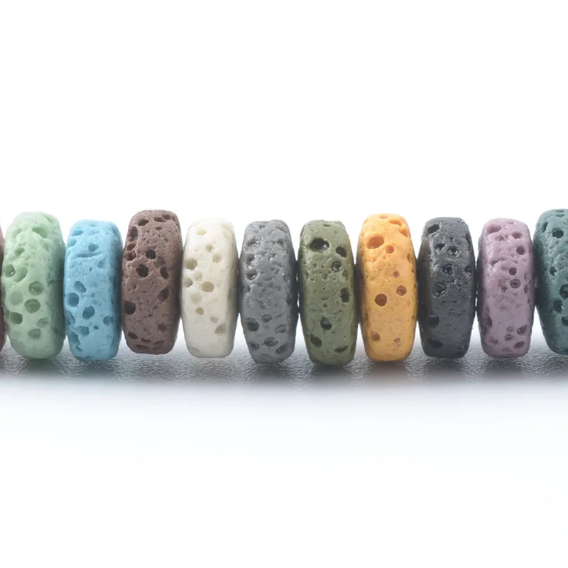 

Natural Volcanic Rock Beads Handmade Disc Loose Beads Jewelry Making DIY Necklace Bracelet Earrings Jewelry Accessories