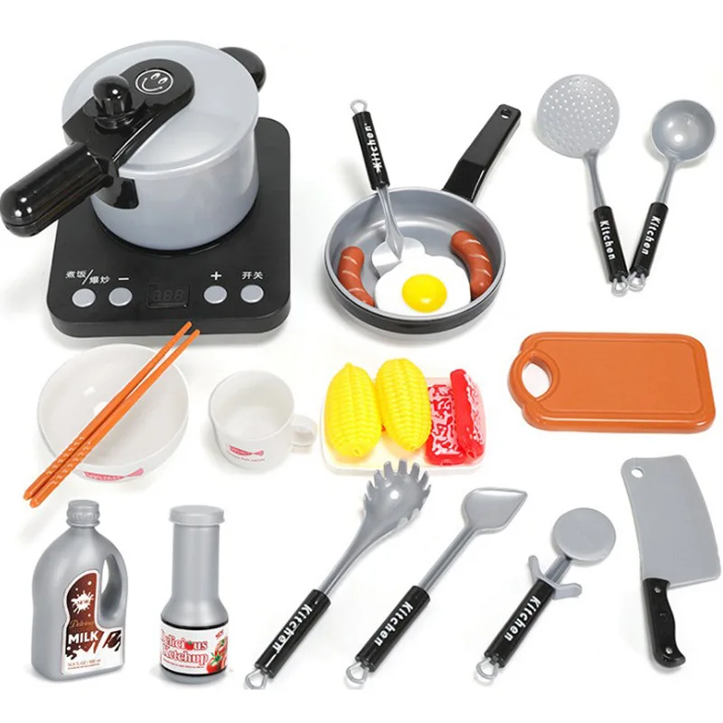 

24pcs Funny Pretend Role Play Children Kitchen Play Food Toy Pots Pans Cookware Pretend Educational Simulation Kids Kitchen Toy