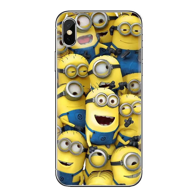 For Samsung Galaxy A3 A5 A7 A9 A8 Star A6 Plus 2018 2015 2016 2017 Cartoon Despicable Me Yellow Minions Transparent TPU Bag Case |