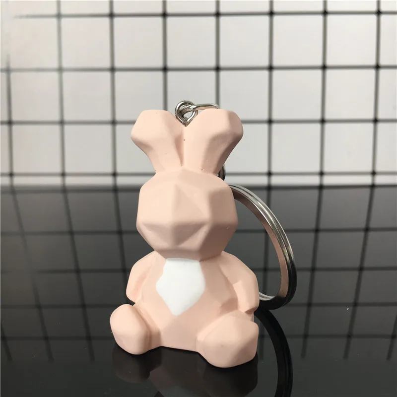 rabbit Корейское моделирование животных кольцо для ключей брелок милый олень кролик Кошка динозавр панда брелок-подвеска очаровательные украшения для дамской сумочки K05 - Цвет: rabbit