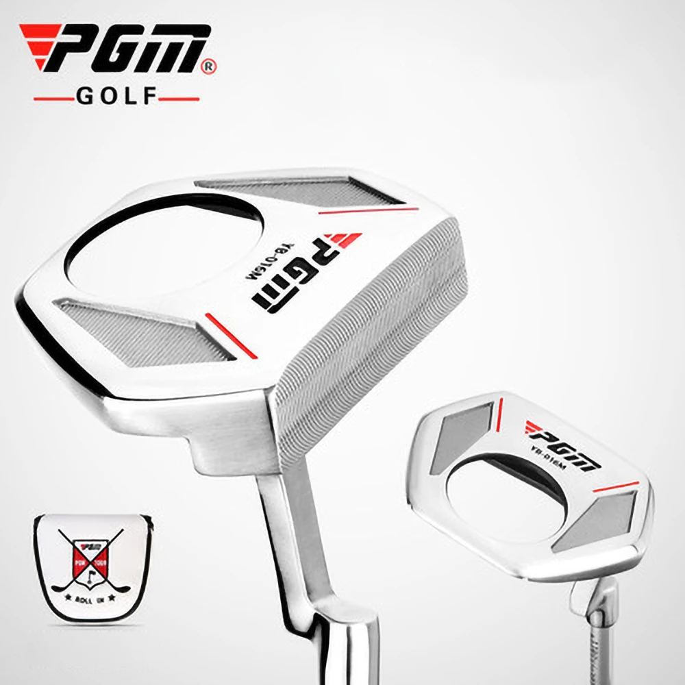 PGM Golf Club With Pick-Up Ball Function For Men Low Center Of Gravity Men'S Putter With Aiming Line Silver Steel Shaft Club