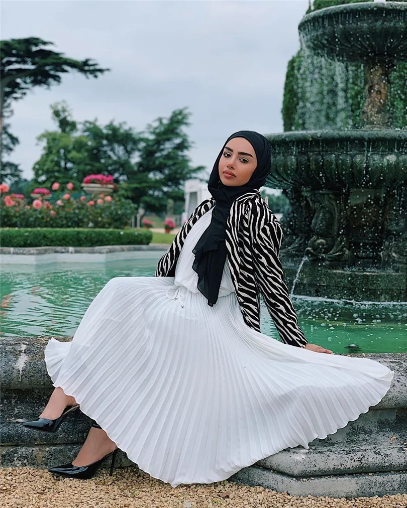 Элегантная женская плиссированная фатиновая юбка с высокой талией абайя Длинная