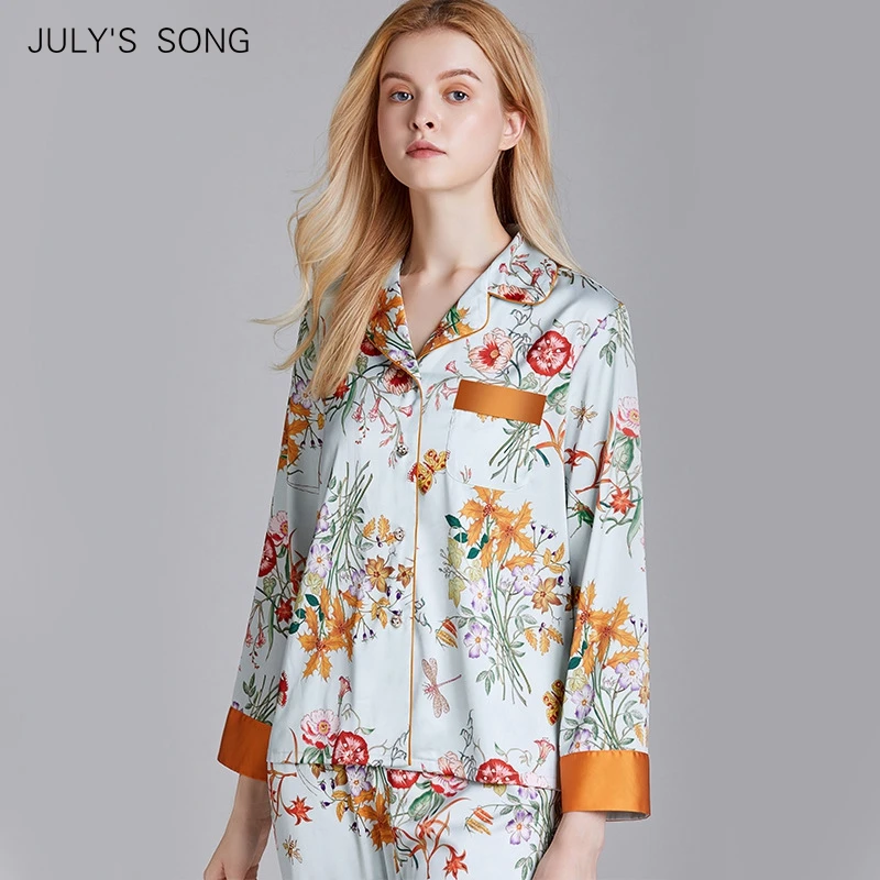 Пижама JULY'S SONG из искусственного шелка и атласа комплект 2 предметов женская
