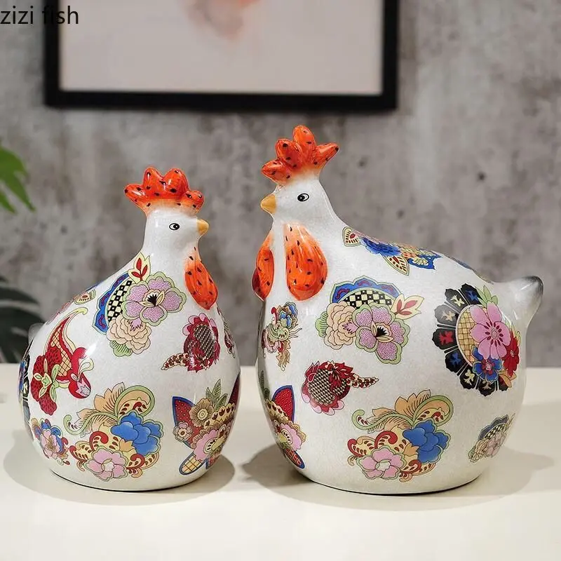 Сельский куриный декор пасторальный керамический цыплёнок для украшения