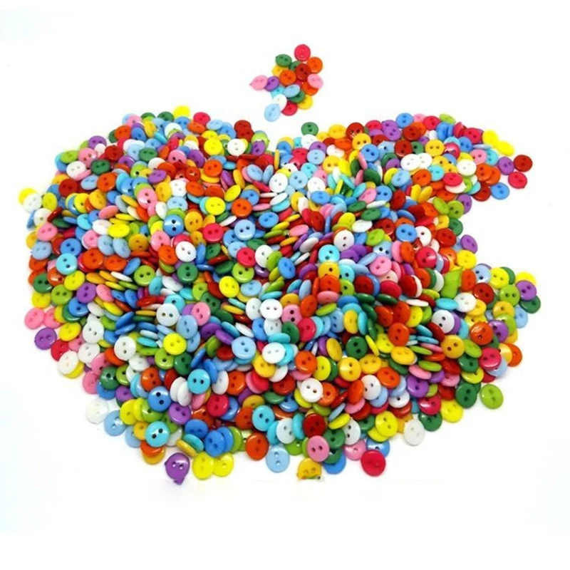 600 шт./лот 6 мм круглые полимерные мини крошечные пуговицы швейные инструменты