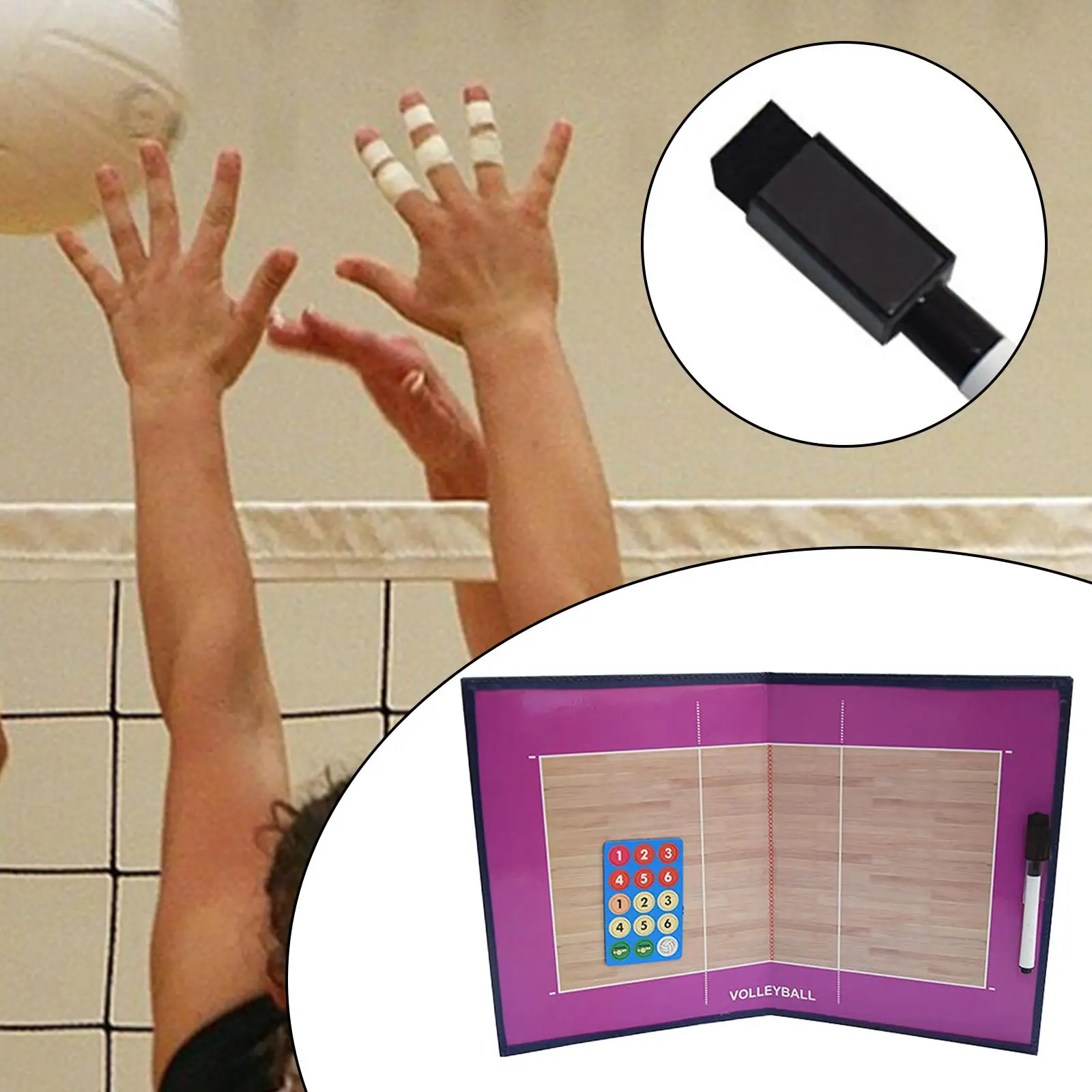 

Foldable Volleyball Coaching Board Sporting Goods Training Tactics Equipment Coaches Strategy Clipboard Match Plan Marker Pen
