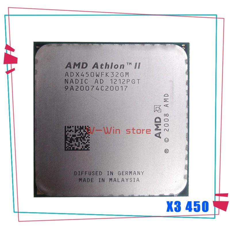 ЦП AMD Athlon II X3 450 3 2 ГГц трехъядерный процессор ADX450WFK32GM разъем AM3|Процессоры| |