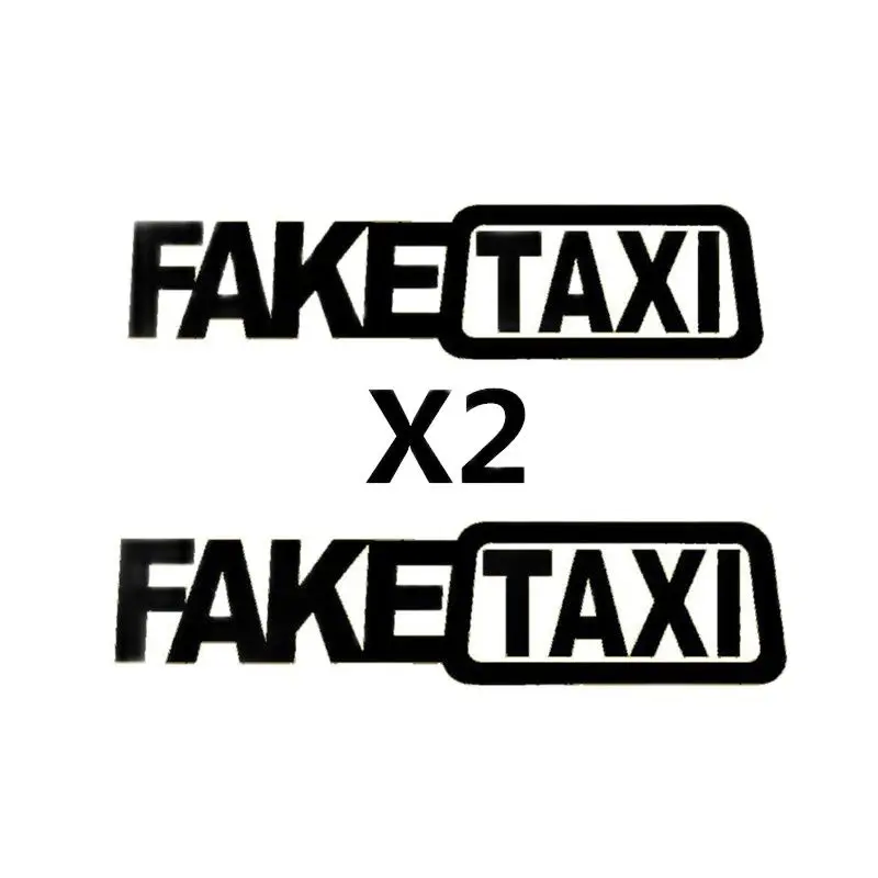 

2PCS Car Sticker JDM Drift Race Car FAKE TAXI Funny Reflective Sticker Decal Car Styling x2 #B1358