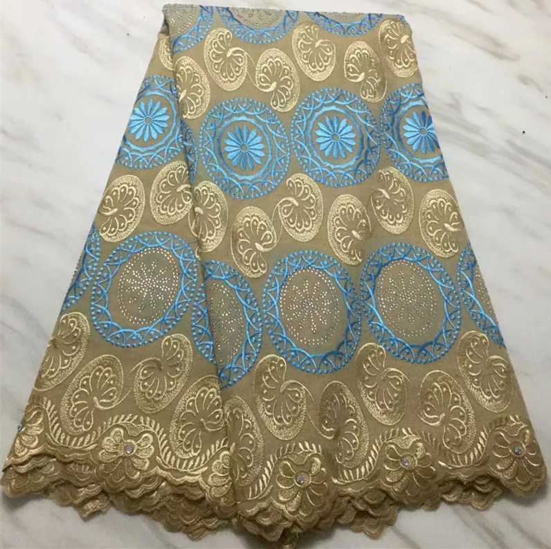 Швейцарская вуаль кружево в Швейцарии с камнем золотые нигерийские кружевные