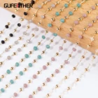 Цепочка для самостоятельного изготовления ювелирных изделий GUFEATHER C184, позолота 18 К, медь 0,3 мкм, бусины, ручная работа, ожерелье-Браслет сделай сам, для изготовления ювелирных изделий, 1 млот
