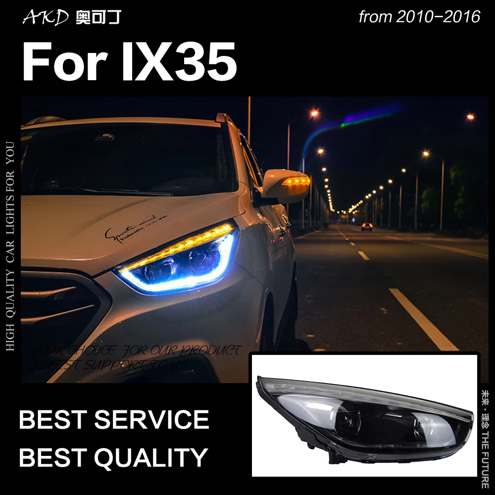 AKD автостайлинг фары для Hyundai IX35 2010-2016 новинка Tucson светодиодный ные DRL Hid