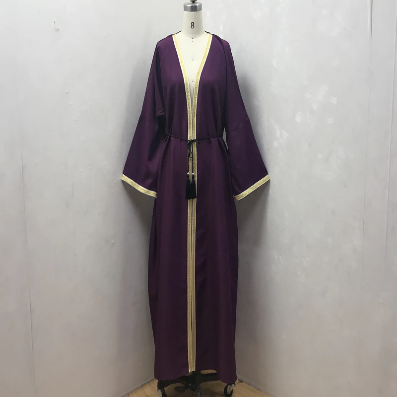 Мусульманский кардиган Абая платье кимоно халат Джуба Дубай Ближний Восток Рамадан арабское исламское платье F903