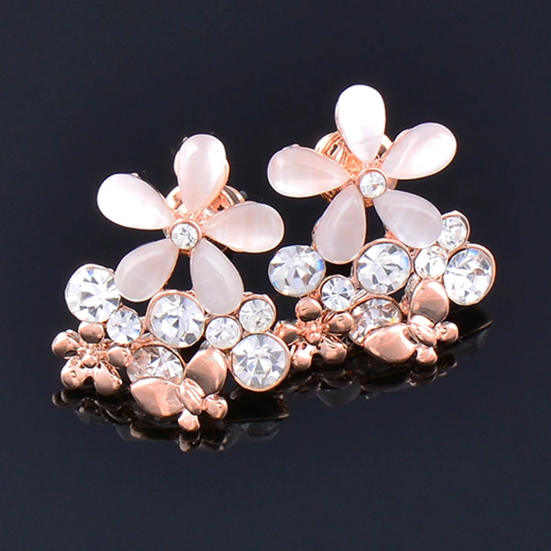 SINLEERY очаровательные женские розовые голубые опаловые серьги с цветами гвоздики