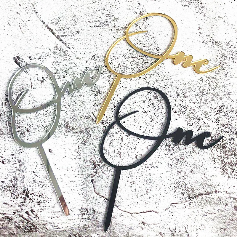 Акриловый Топпер для одного торта 1 день рождения топпер кексов флаги товары