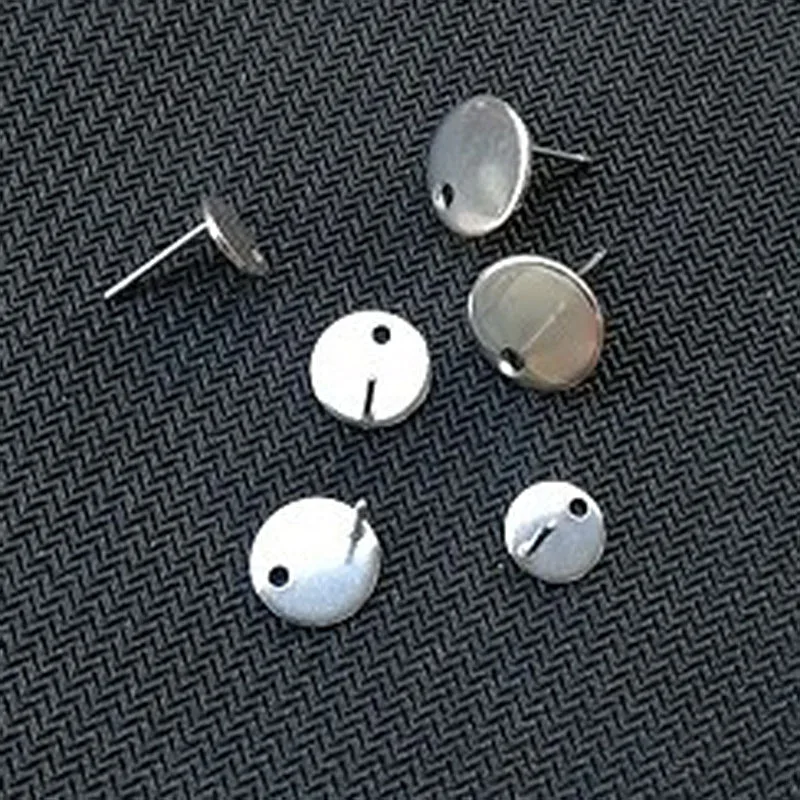 

50PCS/lot Stainless Steel Round Ear Pin Earring Cabochon For Earring Making Jewelry Finding Accessories