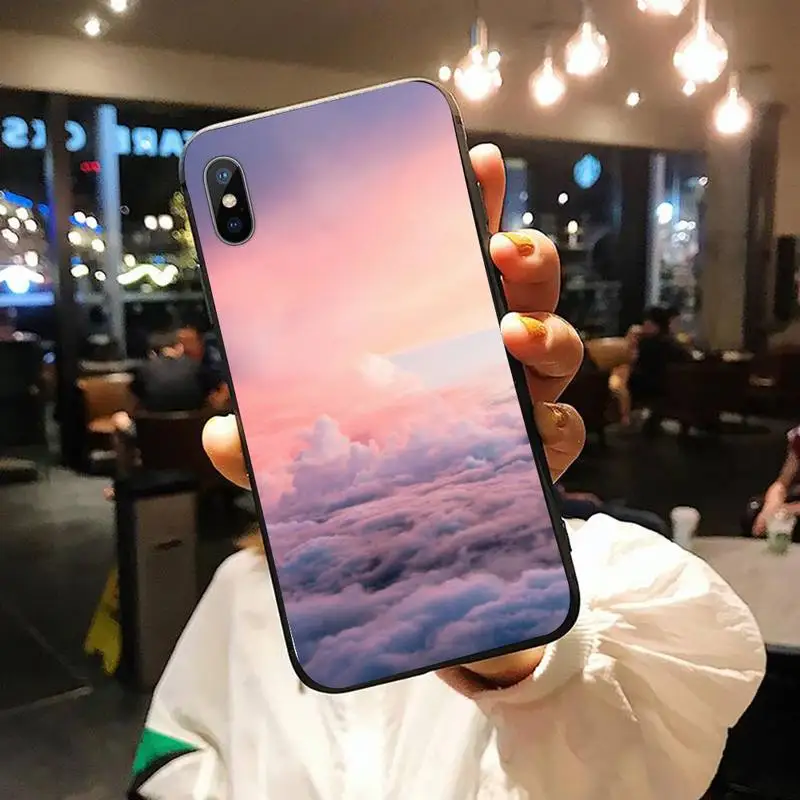 

sky space Sunset Cloud Art Anti-fall mobile Phone Case shell for iPhone 11 12 pro XS MAX 8 7 6 6S Plus X 5S SE 2020 XR