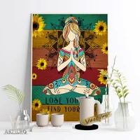 yoga lovers gift bodybuilding wall art canvas painting meditation relaxed namaste asana vintage poster living room home decor