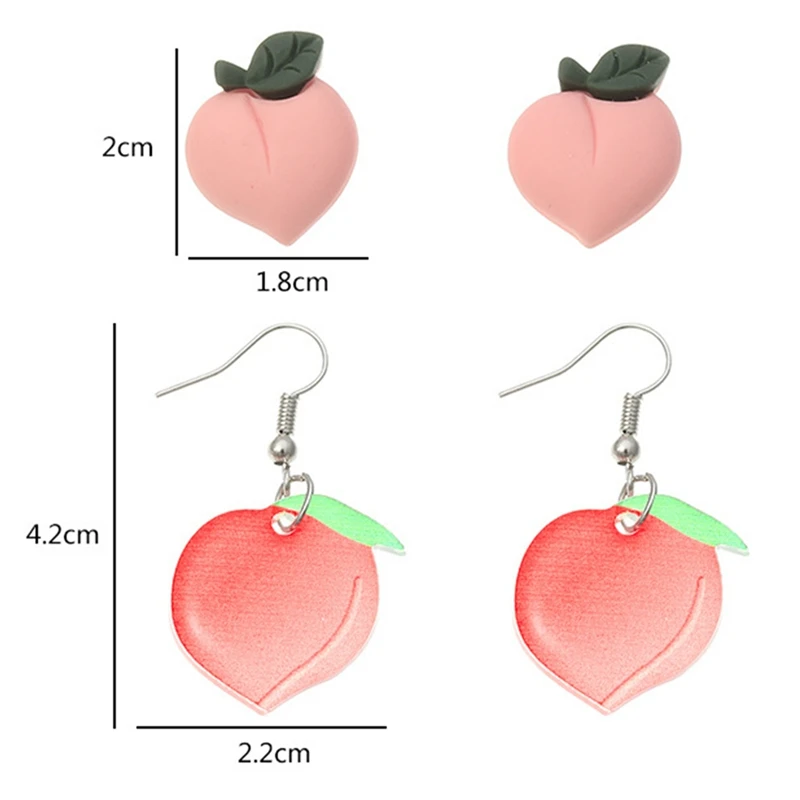 Новые модные милые серьги гвоздики в форме фруктов Милые украшения виде цветов