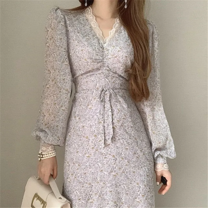 

Женское шифоновое платье с кружевной асимметричной юбкой и шнуровкой на груди, 2021