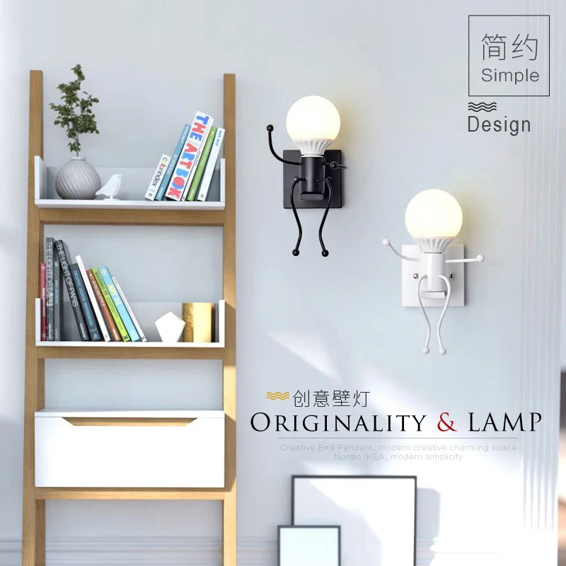 Железный светодиодный настенный светильник s креативный металлический с