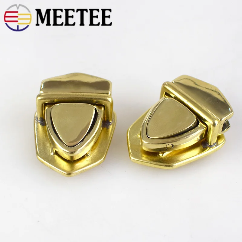 Meetee 1/2 шт 34x25 мм латунный замок с язычком застежка поворотным переключателем