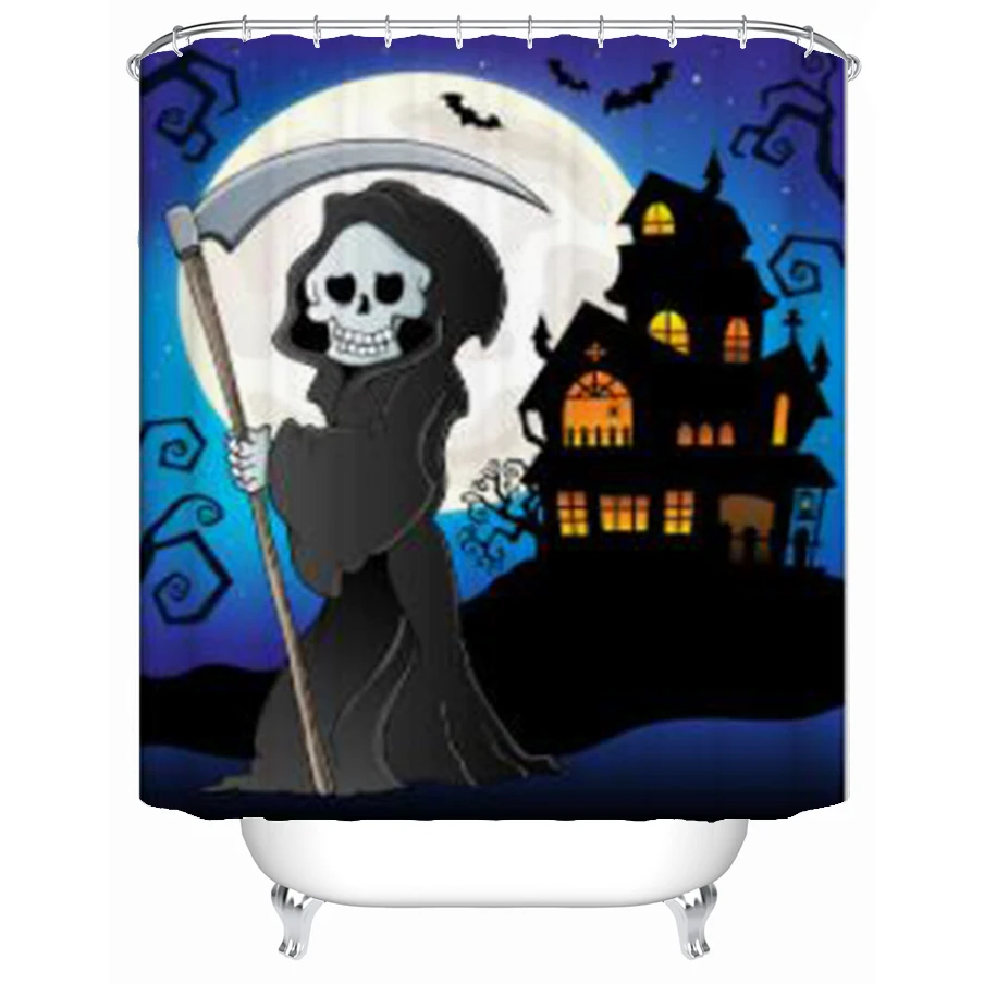

Grim Reaper тема занавеска для душа занавески в стиле Хэллоуин занавеска s праздничный Декор занавеска для ванной с крючками Водонепроницаемая з...