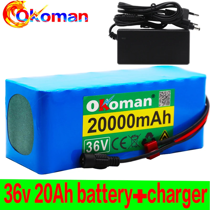 36V 10S4P 20Ah 500W high power battery 42V 20000mAh 18650 lithium pack Ebike electric bicycle with BMS + charger | Электроника
