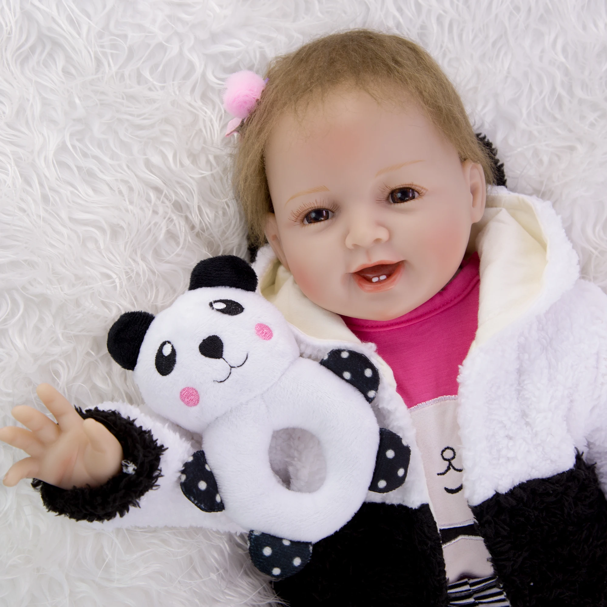 Очаровательные Куклы Новорожденные 22 дюйма 55 см мягкие куклы смайлики с тканевым