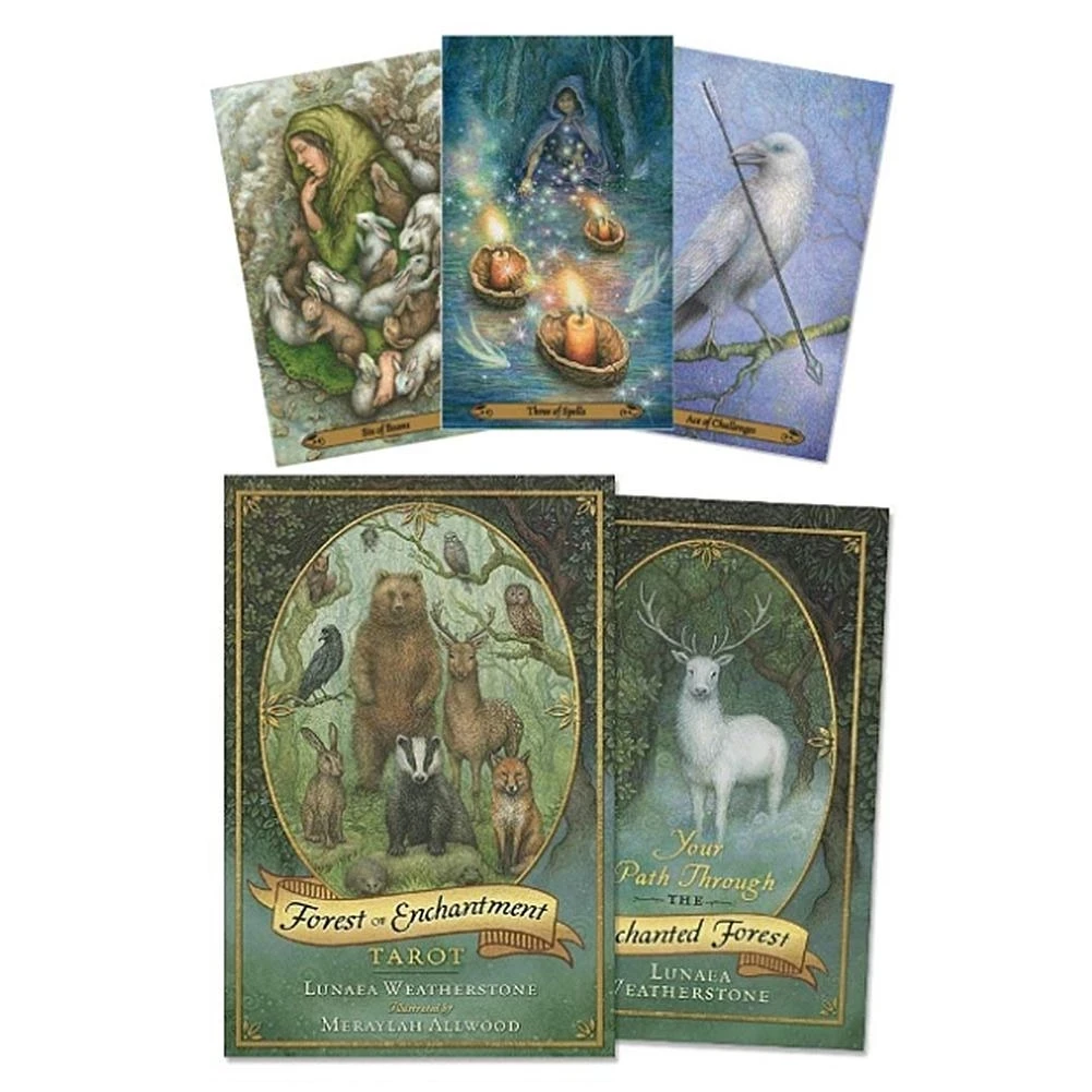 

English Tarot Cards 78PCS/Set Forest of Enchantment Oracle Cards Table Board Game Playing Card Games with PDF Guidebook Deck