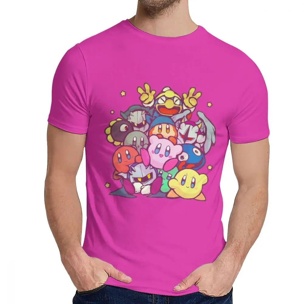 Стильная семейная футболка Kirby Group для мужчин, хипстер, натуральный хлопок, Camiseta, S-6XL - Color: Fuchsia