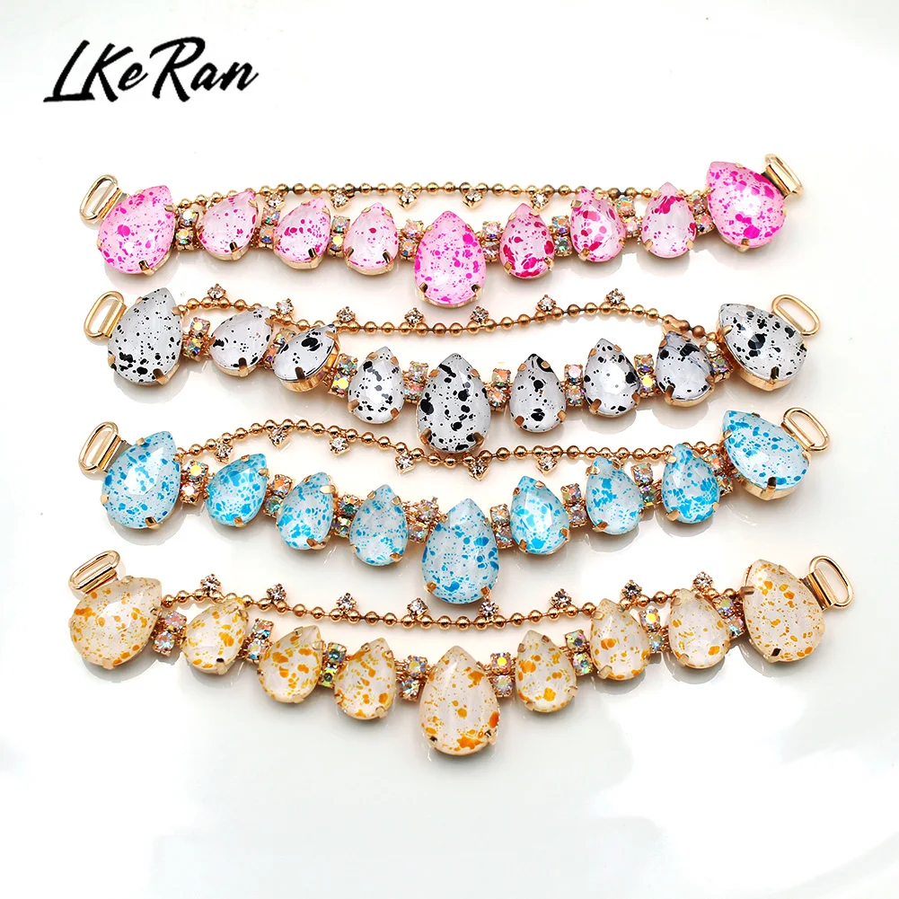 New 2021 Shiny 1Pcs 135X28mm Creativity Crystal Rhinestone Buckles Swimsuit Decorative Chain, Bikini Connector DIY Accessories