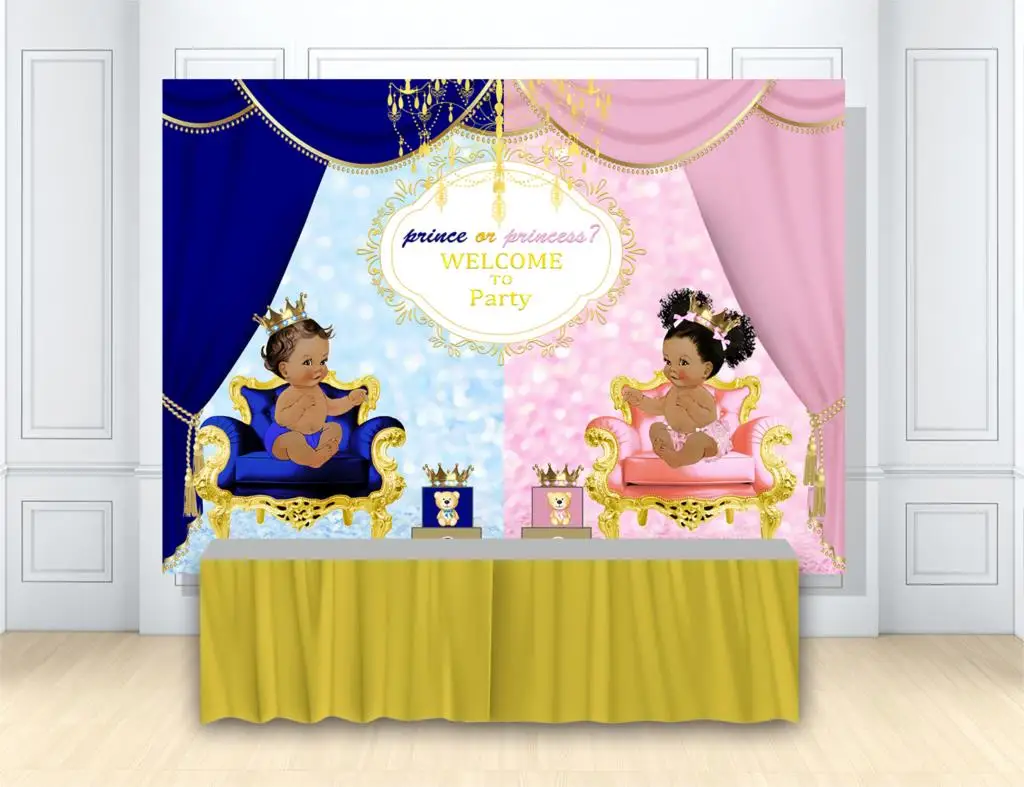 Розовые и Синие Вечерние Декорации для детской вечеринки Королевский Маленький