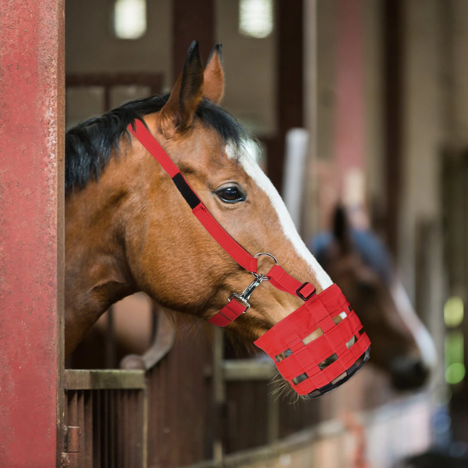 

Easy Breathe Grazing Muzzle Horse Mouth Cover Equine Grass Muzzle Equestrian Equipment for Horse Pony Donkey
