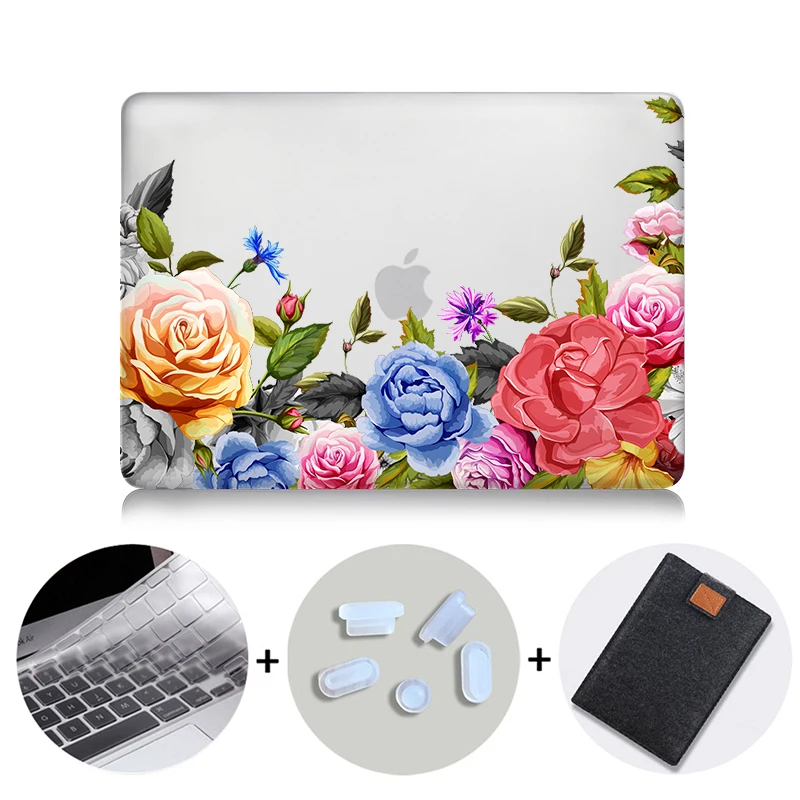 MB16 MTT чехол для ноутбука с цветочным узором и кристаллами для Macbook Air 11 13 Pro retina 13 15 дюймов с сенсорной панелью, Жесткий Чехол для ноутбука - Цвет: MB16