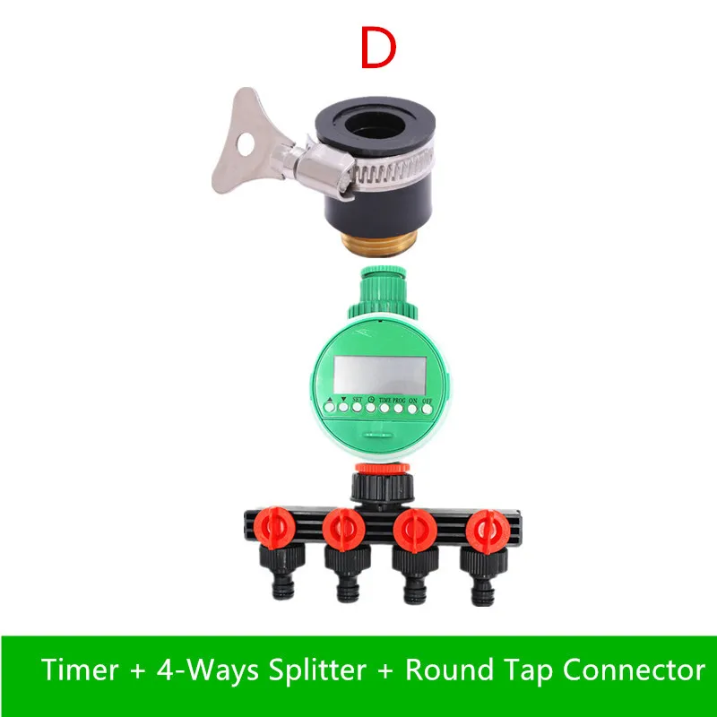 4 ходовой разветвитель для шланга с таймером на батарейках распределитель воды