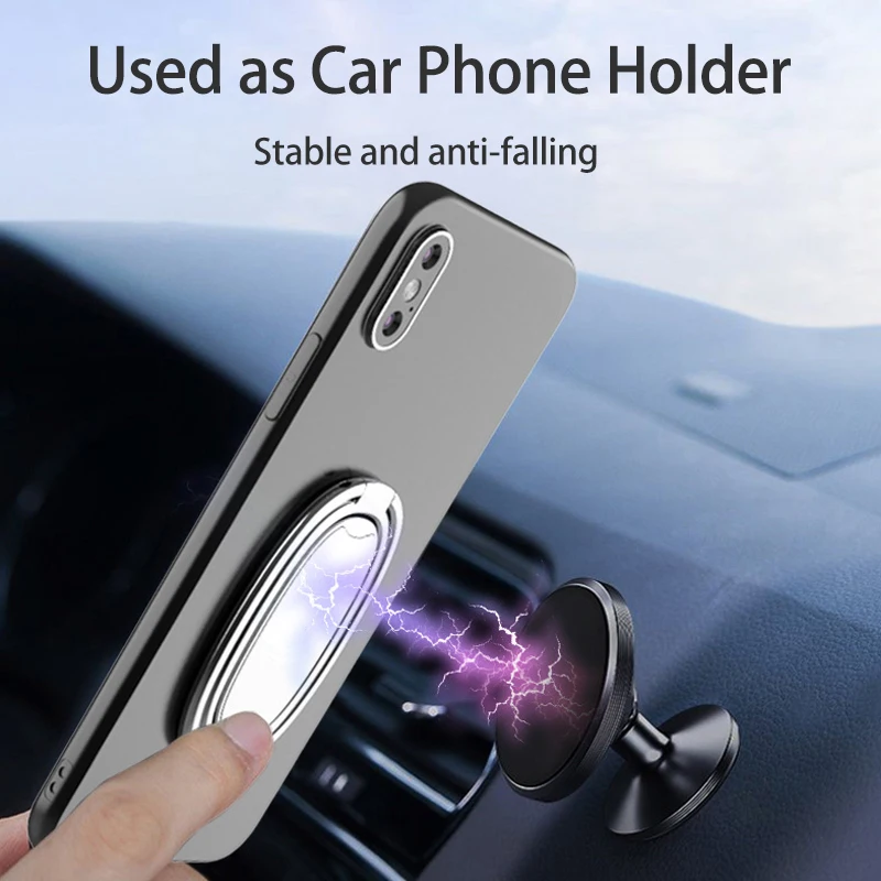 foldable adjustable phone double ring finger holder 360 degree rotate magnetic car desktop stand holder for iphone xiaomi huawei free global shipping
