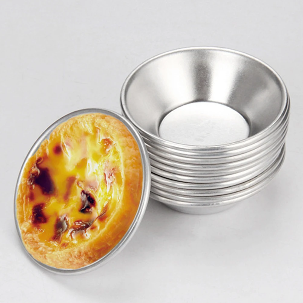 

20Pcs Aluminum Alloy Egg Tart Molds Round Shape Cupcake Mini Pie Baking Molds Reusable Muffin Baking Cups Cake Cookie Bakeware