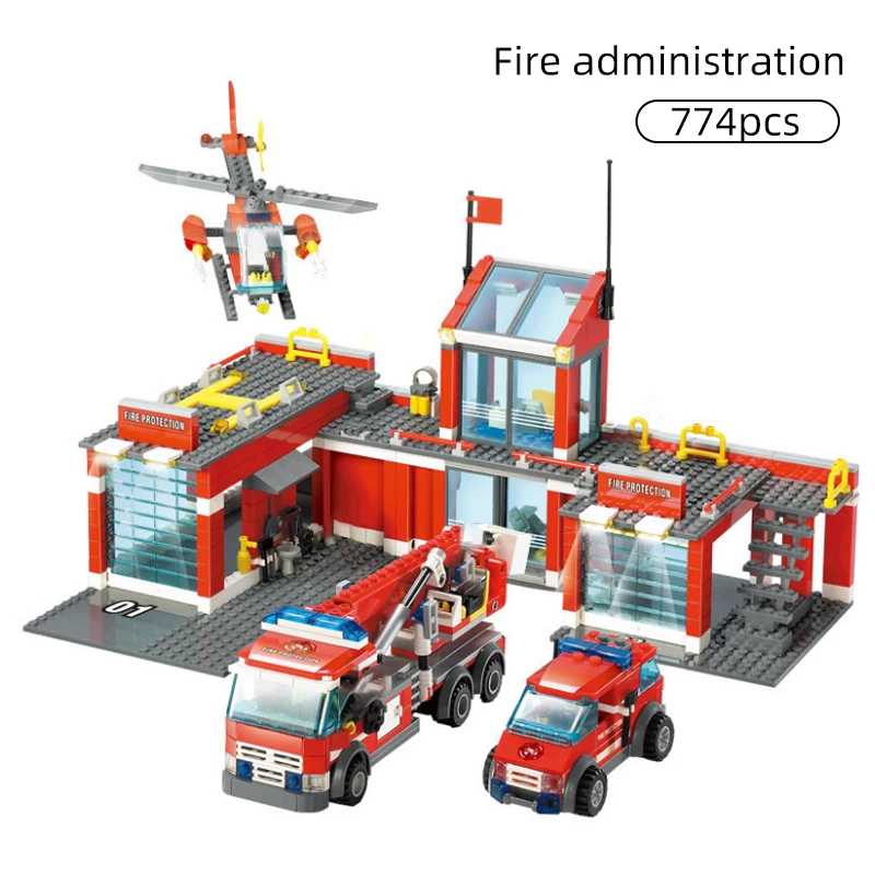 

Конструктор детский «пожарный», 774 блоков, 300/модель пожарной станции шт.