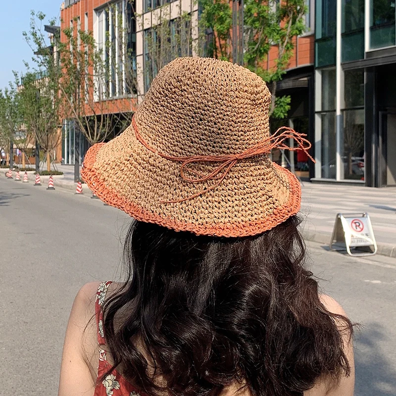 

Summer New Large Straw Hat Women's Spring and Autumn Beach Sun Protection Sun Hat Broad-Brimmed Hat Seaside Travel Vacation