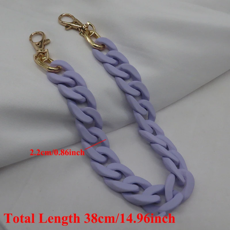 

New Fashion Woman Handbag Accessory Chain Black White Green Resin Chain Luxury Frosted Strap Women Clutch Shoulder Purse Chain