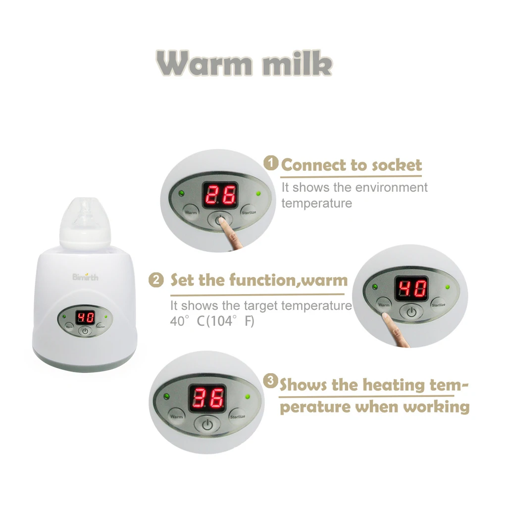 Многофункциональный светодиодный нагреватель для грудного молока электронный теплый дезинфицирующий прибор для кормления детей стерилиз... от AliExpress WW